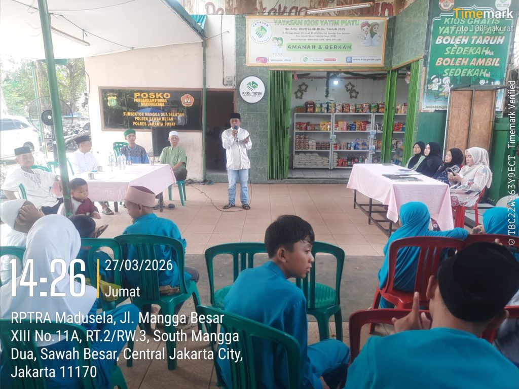YAYASAN KIOS YATIM PIATU MENJALANKAN KEGIATAN ,JUMAT BERKAH KE 281 , 27 MARET 2026 MANGGA DUA SELATAN – JAKARTA PUSAT