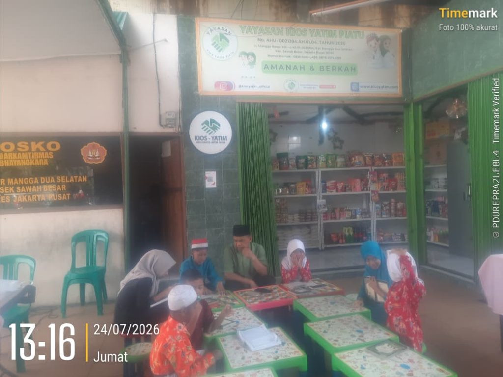 YAYASAN KIOS YATIM PIATU MENJALANKAN KEGIATAN ,JUMAT BERKAH KE 298 , 24 JULI 2026 MANGGA DUA SELATAN – JAKARTA PUSAT
