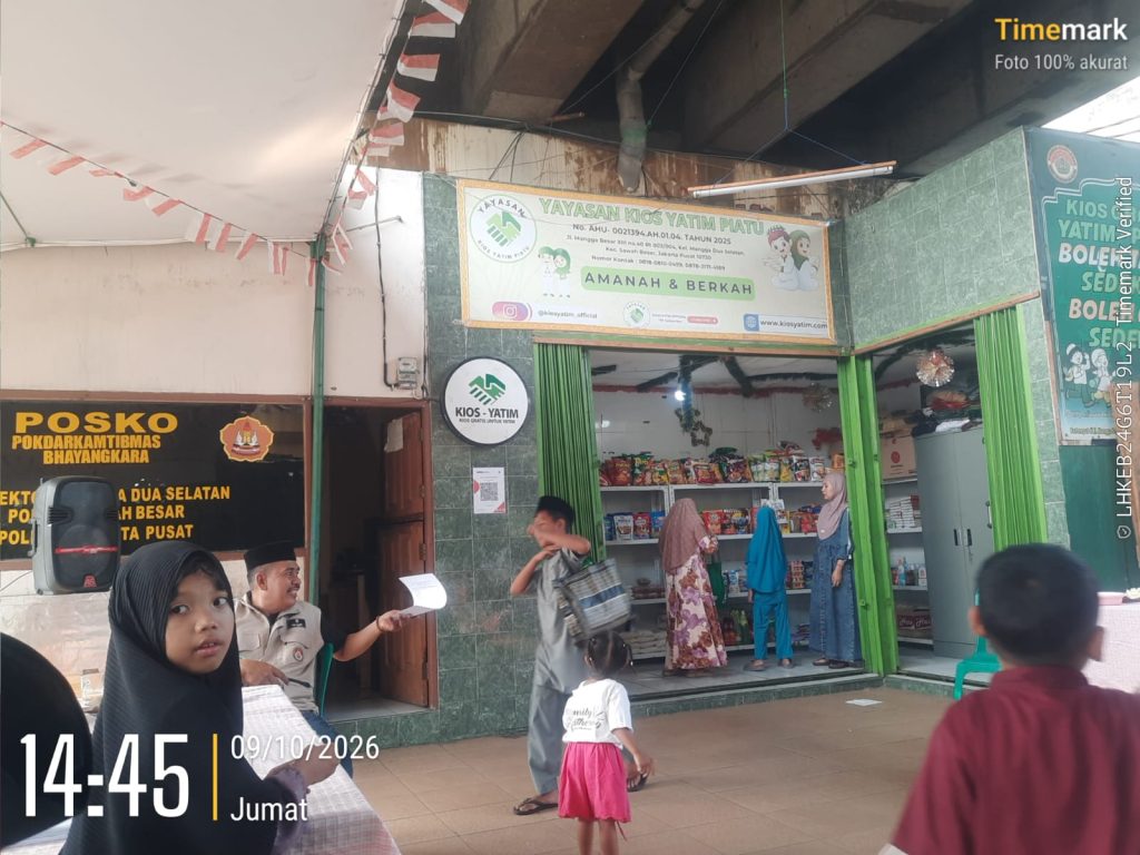YAYASAN KIOS YATIM PIATU MENJALANKAN KEGIATAN ,JUMAT BERKAH KE 309 , 09 OKTOBER 2026 MANGGA DUA SELATAN – JAKARTA PUSAT